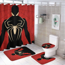 Conjunto de cortina de chuveiro da família Homem-Aranha com tapete de banho antiderrapante