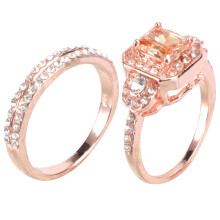 Bague de couple en alliage or rose, bijou fantaisie, 1 pièce