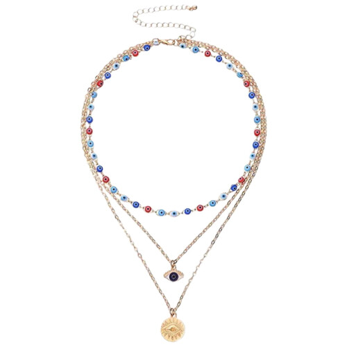 Collar de ojo turco para mujer, estilo capas