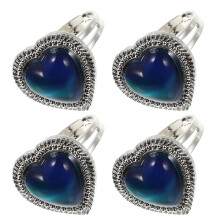 Anillo de estado de ánimo Love Heart ajustable (4 unidades)