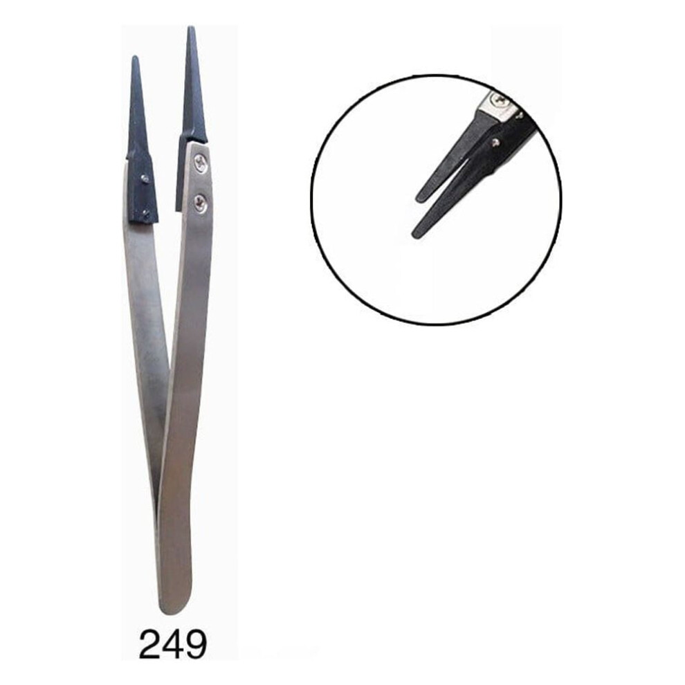 Anti-Static Tweezers Stainless Steel Carbon Fiber Tip 9314556070709