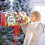 Hóember postaláda borító piros bivaly kockás 59x46 cm 2