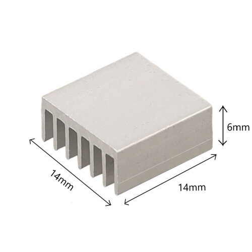 Aluminium koelplaat 14x14x6mm 10 stuks
