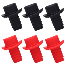 Elegante siliconen wijnstopper set van 6 stuks
