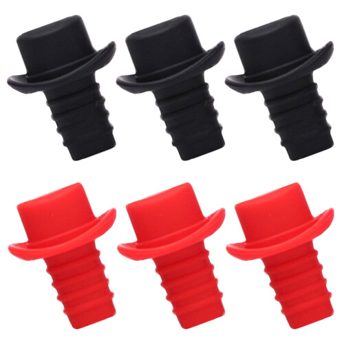 Elegante siliconen wijnstopper set van 6 stuks