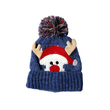Baby cartoon antler wool hat for kids 2-4 years blue