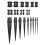 Ear Stretching Plug Set Black Tapered 23 Pieces 1