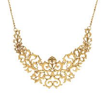 Collar de clavícula vintage calado dorado