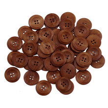 TAKTUK houten knopen, 25 mm rond met 4 gaten, 50 stuks