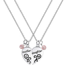 Mother Daughter Heart Puzzle Necklace Set 1 Pair