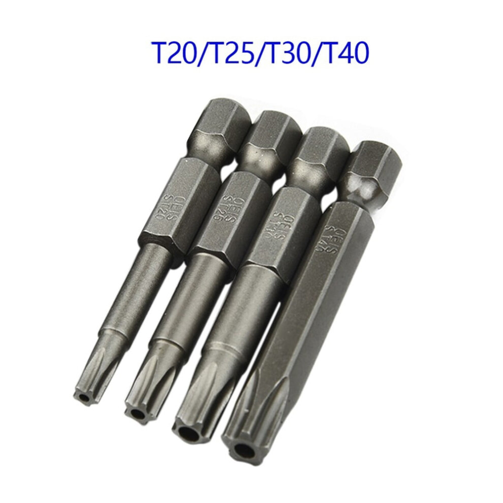 Magnetic Torx Screwdriver Bits Steel T20-T40 4Pcs 9314556091421