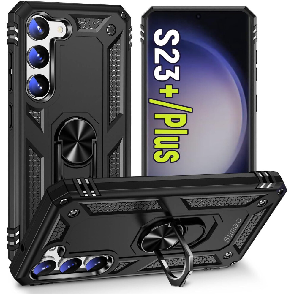 Sumao Galaxy S23 Plus Rugged Case With Stand, Black 393040349872