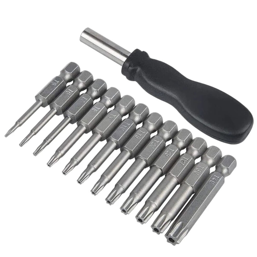 Torx Screwdriver Bit Set Alloy Steel 50Mm 6.35Mm Hex Shank 9314556092237