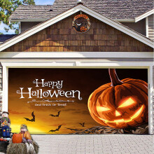 Halloween-autotallin taustakangas juhlakoristeluun