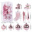 Christmas Tree Ornament Plastic Pink 21PCS 1