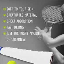60pcs Tennis Racket Overgrip Sweat-Absorbing Soft Cushion Grip Tape for Badminton Squash Padel Racquet Handle Wraps