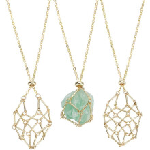 Stone Bracket Necklace Gold Pendant Holder 3 Sizes