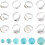 Adjustable Ring Making Kit with Turquoise Cabochons 24pcs 1
