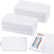 Cutie de depozitare pentru bijuterii, dreptunghiulară cu 100 de găuri, din plastic, 5 x 2,75 inch, pentru diamante