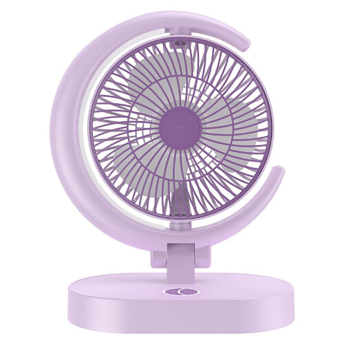 Ventilatore portatile con ricarica USB e lampada integrata, design pieghevole. 1