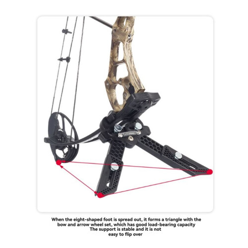 Compound Bow Stand Adjustable Triangular Support Archery Bow Rack for Target Practice Hunting Range C 2