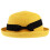 Ψάθινο καπέλο ηλίου για κορίτσια με κίτρινο φαρδύ γείσο και φιόγκο 1