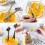 Garfo para frutas em aço inoxidável 304 com desenho de lua e 2 dentes. 3