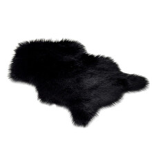 Lilla fluffy shag tæppe vaskbar kunstpels 61x91 cm