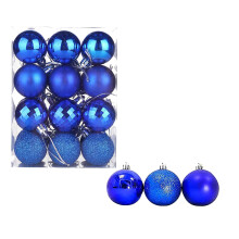 Christmas Ball Ornaments Blue 24 pcs 40mm