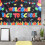 Skolebanner Bakteppe Polyester Dørgardin 2
