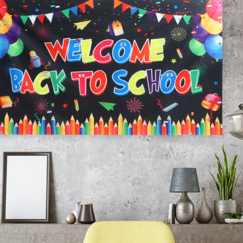 Skolebanner Bakteppe Polyester Dørgardin 1