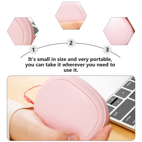 Handwarmer, oplaadbaar via USB, draagbaar, roze 1