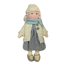 Handgestrickte Mädchenpuppe, 28 cm großes Stofftier