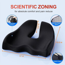 Almofada de assento em espuma viscoelástica antiderrapante e ergonômica (1 unidade)