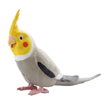 Miniatuur papegaai beeldje grijs 1 stuk