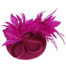 Chapéu fascinator feminino Penkiiy com penas e tule para
