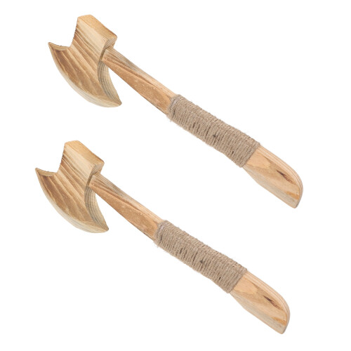 Hachette factice en bois avec manche en corde (2 pièces)