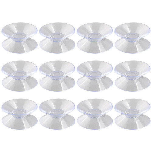 Clips de cabo com ventosa transparente de silicone (12 unidades)