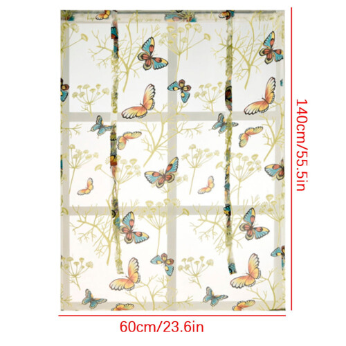 Sheer Curtains Flower Pattern Rod Lift Design 1 Pair 2