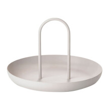 Vassoio portagioie rotondo Prettyui con manico, compatibile con organizer da toeletta, profumi, tavolini da caffè, cucina e bagno.