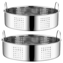 Panier vapeur en acier inoxydable avec double poignée (2 pièces)
