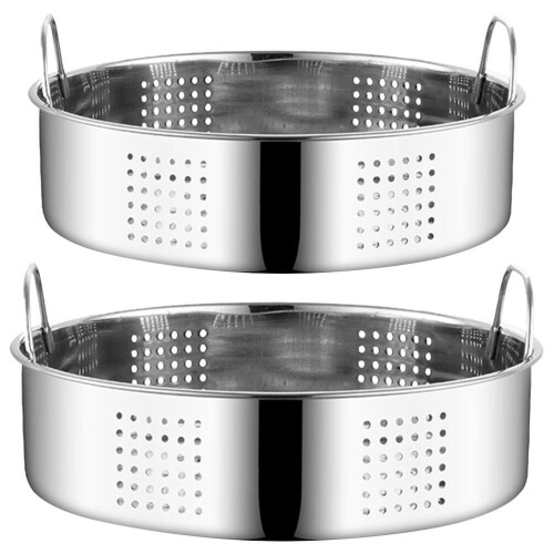 Panier vapeur en acier inoxydable avec double poignée (2 pièces)