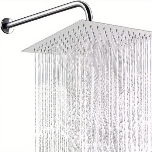 Square Rainfall Showerhead Stainless Steel Arm 8 inch
