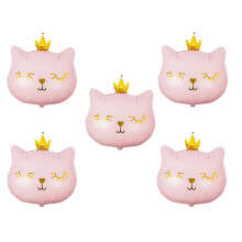 5 st ballonger kattfolieballong kattfödelsedagsballonger mylarfolieballonger för festdekoration