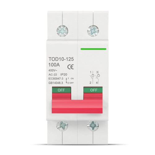 400V AC2P hovedafbryder TOD10-125