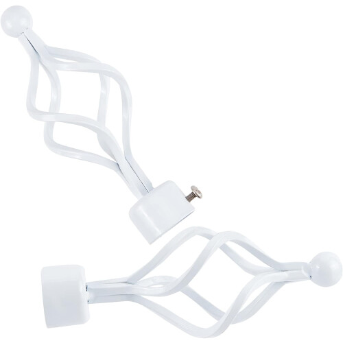 Φινιάλ Ράβδου Κουρτίνας Λευκό Cage Twist 28mm 2 τεμάχια