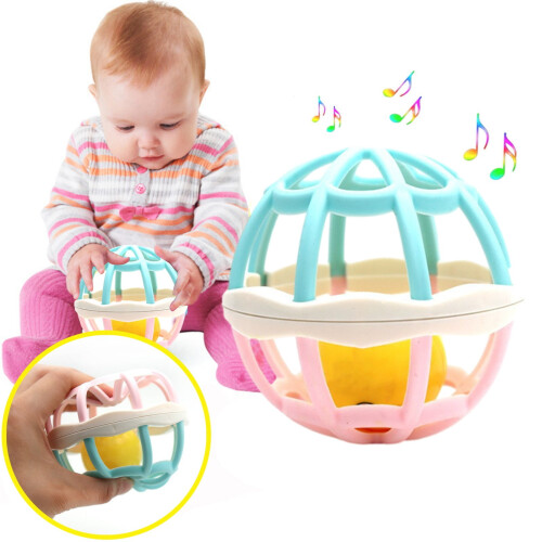 Hochet pour bébé en caoutchouc souple 0-12 mois