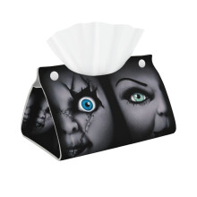 Porta fazzoletti in pelle con la scritta "La sposa di Chucky" per Kleenex