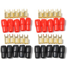 Lautsprecher-Crimpklemmen, 4GA, schwarze Kupfer-Flachstecker, 10 Paar