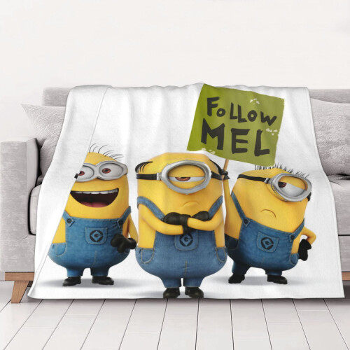 Κουβέρτα Minions από φλις εξαιρετικά μαλακή 100x100 εκ.